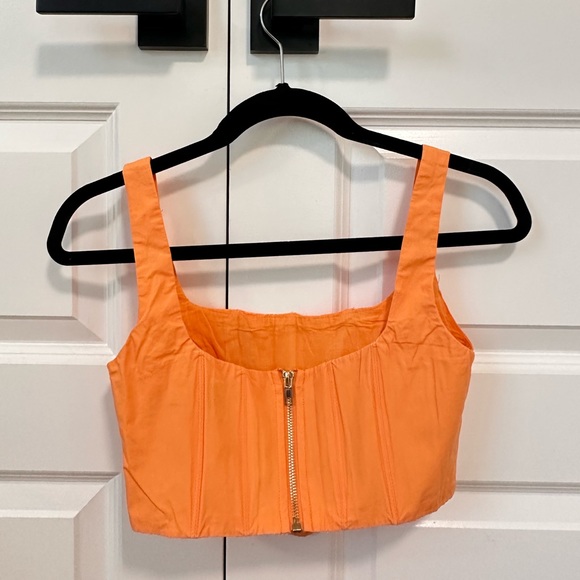 Princess Polly Bonnie Orange Corset Crop Tank Top - Picture 2 of 4